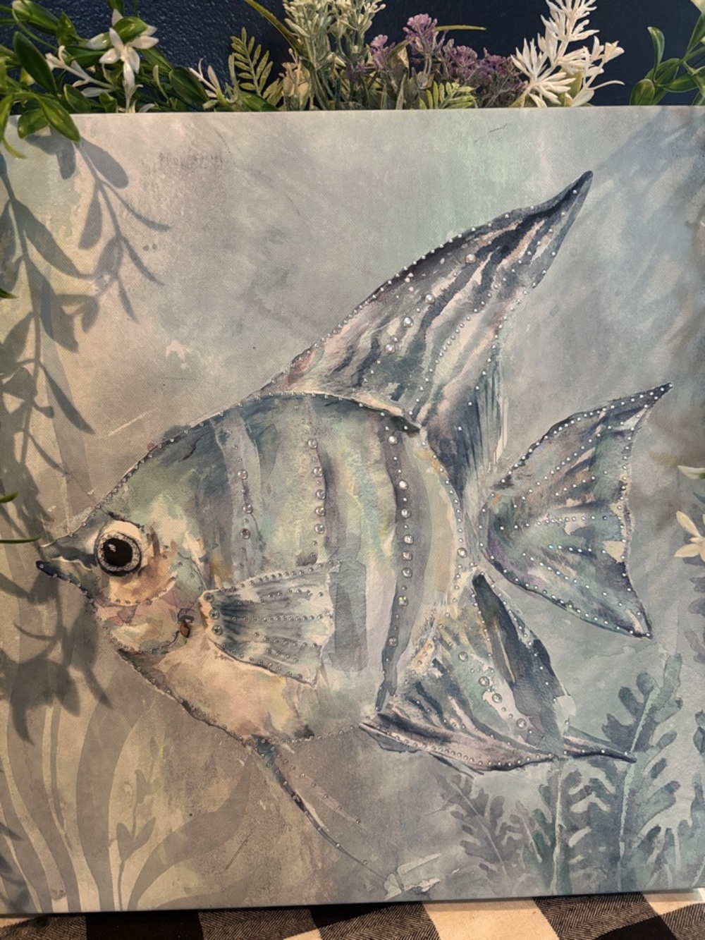 Blue Fish Canvas Art - Coastal Wall Decor - Picture 3 of 3